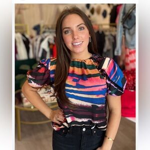 Colorful Striped Women's Top